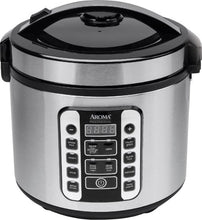 Load image into Gallery viewer, AROMA - 20-Cup Rice Cooker and Steamer - Black/Stainless Steel