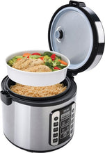 Load image into Gallery viewer, AROMA - 20-Cup Rice Cooker and Steamer - Black/Stainless Steel