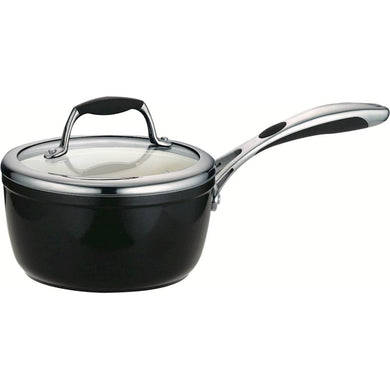 Tramontina - Gourmet Ceramica Deluxe 1.5-Quart Covered Sauce Pan - Black